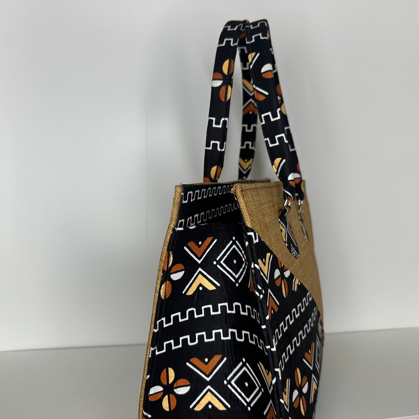 Grand Sac à Main en Tissu Bogolan Fait Main – Artisanat du Sénégal