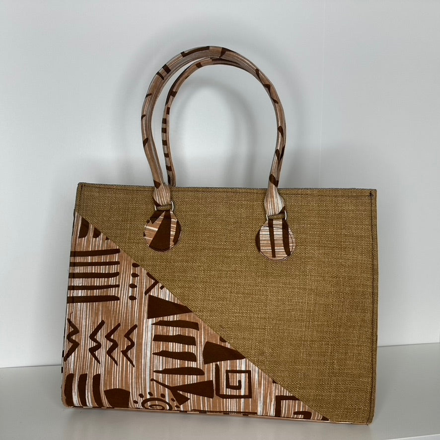Grand Sac à Main en Tissu Bogolan Fait Main – Artisanat du Sénégal