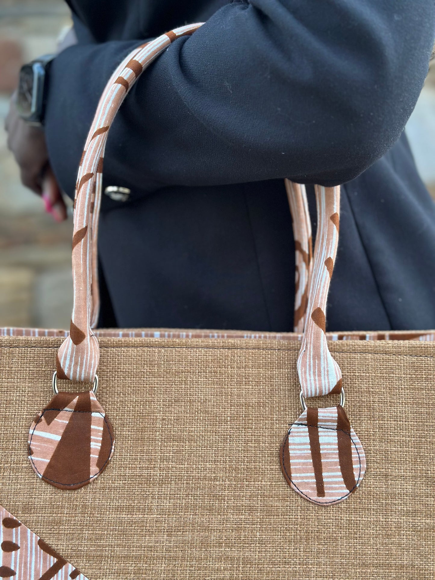 Grand Sac à Main en Tissu Bogolan Fait Main – Artisanat du Sénégal