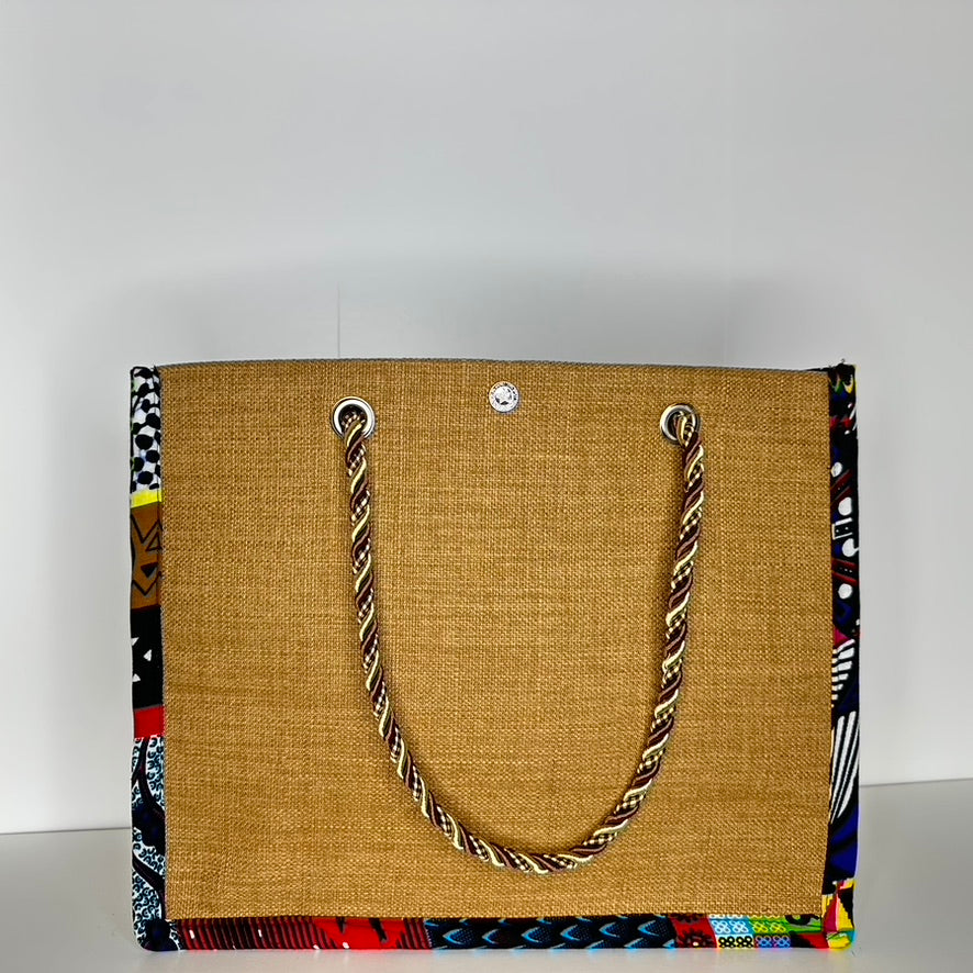 Sac à Main en Tissu Wax – Style Sac Cabas, Fait Main au Sénégal