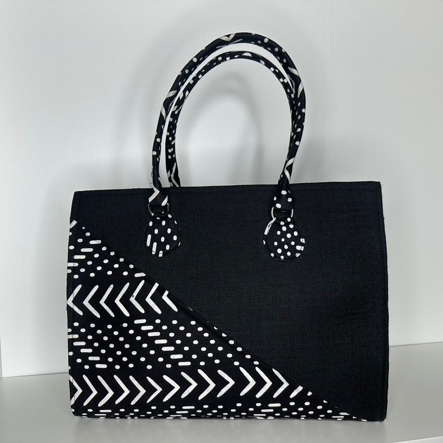 Grand Sac à Main en Tissu Bogolan Fait Main – Artisanat du Sénégal