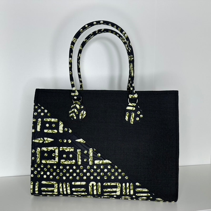Grand Sac à Main en Tissu Bogolan Fait Main – Artisanat du Sénégal